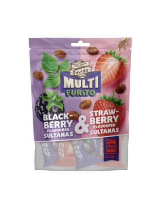 MULTI FURITO BLACKBERRY & STRAWBERRY FLAVOURED SULTANAS 8x14=112g